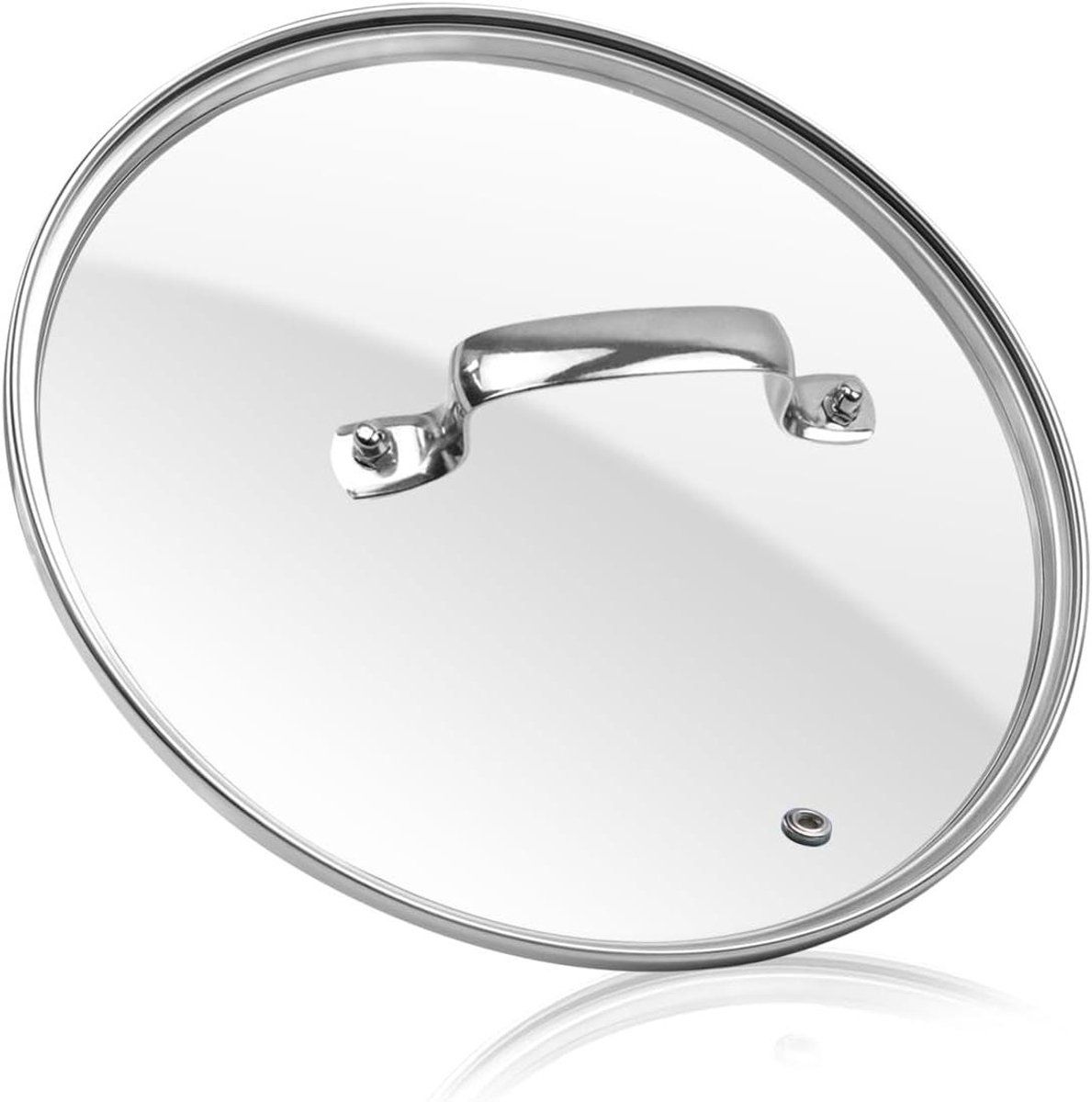 HEVSTIL Tempered glass lid, 9 inch clear glass jar lid with steel handle