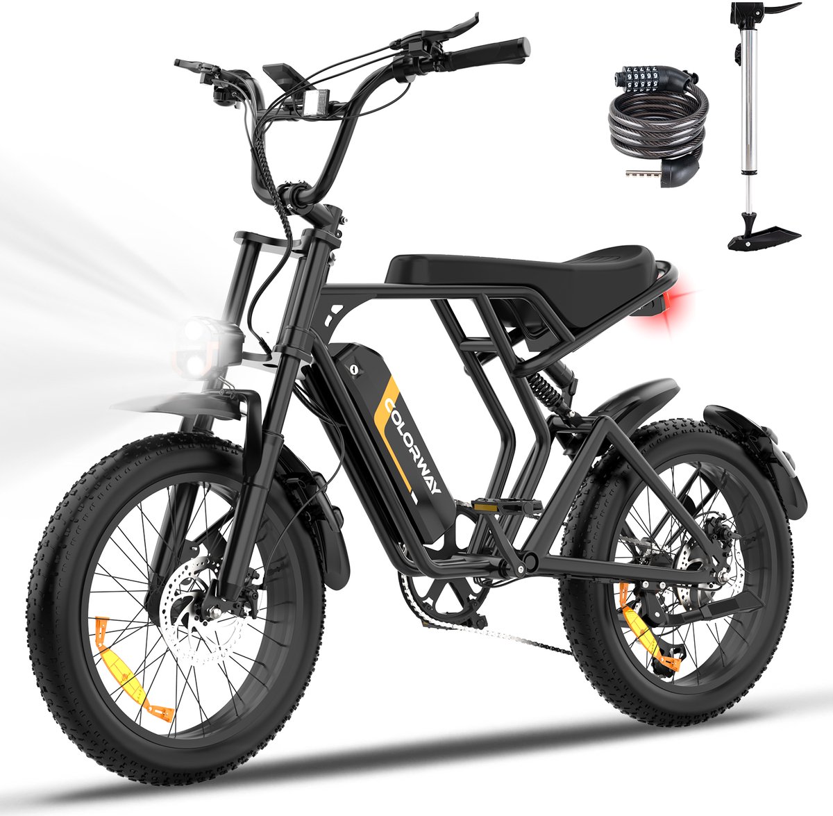 Bol.com Elektrische Fiets Colorway BK29T - 20*4.0 Inch Fatbike - Mountain Snow EBike met Afneembare 48V 15Ah Lithium Batterij - ... aanbieding