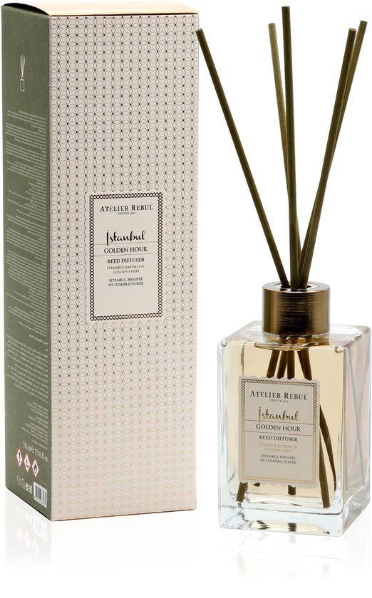 Atelier Rebul Istanbul Golden Hour - Geurstokjes (515ml) - Gourmand & Oriëntaalse Kamergeur - Heerlijke Geurverspreider