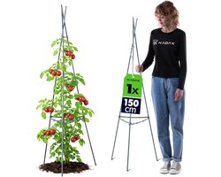 KADAX Obelisk klimsteun 150 cm, 1 stuk, metalen plantensteun met plastic coating voor kas, klimpiramide voor tomaten, komkommers, klimplanten