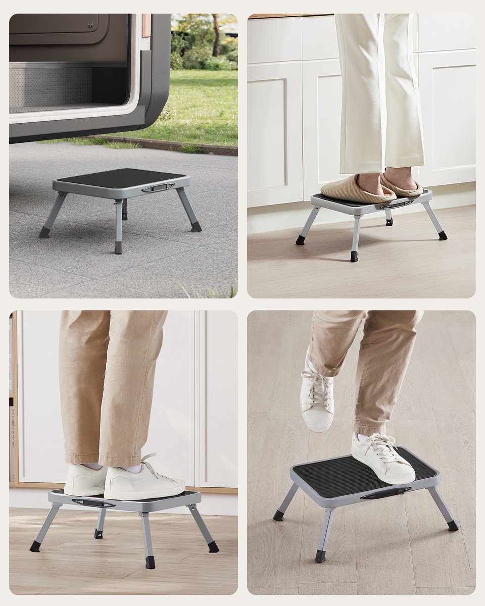 SONGMICS - Ladder - Opvouwbare Enkelvoudige Trap - Stalen Constructie - Antislip Treetrede - Draagvermogen 150 kg – foto 8