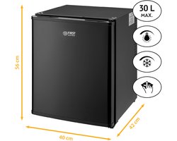 TZS First Austria Mini koelkast - Minibar - 30 liter - Vrijstaand - Volledig stil 22dB - Zwart