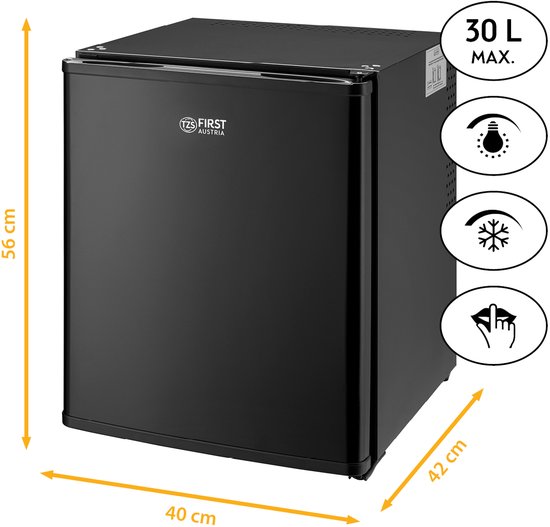 TZS First Austria Mini koelkast - Minibar - 30 liter - Vrijstaand - Volledig stil 22dB - Zwart