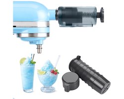 IJsschaaf Opzetstuk voor KitchenAid 4,5-5 Quart Tilt-Head Stand Mixers van MMOBIEL – IJsmaker met Instelbare Schaafstand en 8 Herbruikbare IJsvormen – Voor Shaved Ice Desserts & Koude Dranken