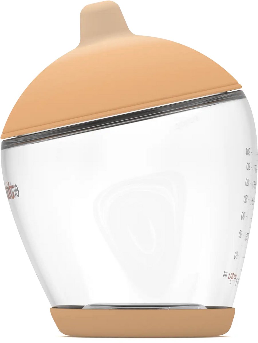 Emulait Classic Babyfles - Kleur: Light - Maat: 1 - 240 ml - borstvormig - natuurlijk voeden - anti-koliek - bpa-vrij