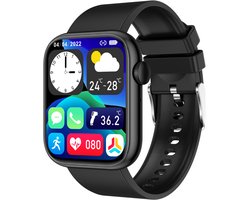 Cinturio Prestige Smartwatch Heren en Dames - Stappenteller - Bluetooth Bellen - Hartslagmeter - Slaapmonitor - 100+ Sportmodi - IP67 - iOS & Android - Zwart
