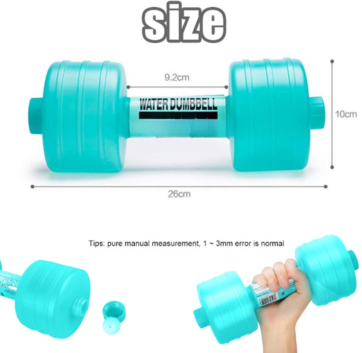 Draagbare Watergevulde Dumbbells – Waterfles Fitness voor Krachtoefeningen, Arm Training en Thuis Gym - Roze – foto 4