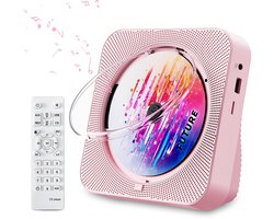 Discman - Walkman - Draagbare CD Speler met Bluetooth - Ingebouwde Speaker - Inclusief Afstandsbediening - Radio - Timer - Roze