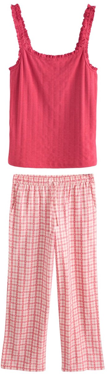 Next - Dames - Geribbelde pyjamatop met hart - Rood