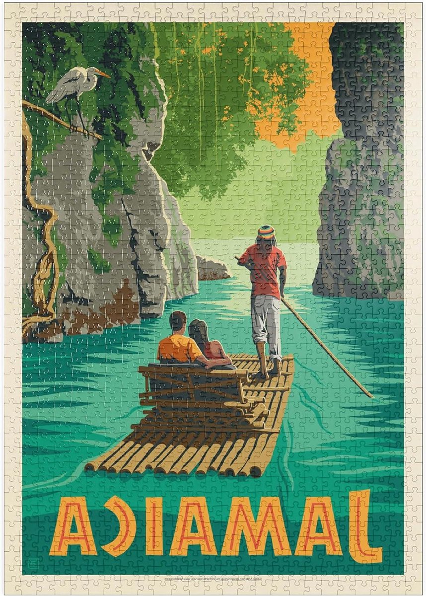 Puzzel Jamaica - Tropisch Landschap - Ontspannend Tijdverdrijf - Hoge Resolutie Print - 1000 Stukjes - Vintage Poster