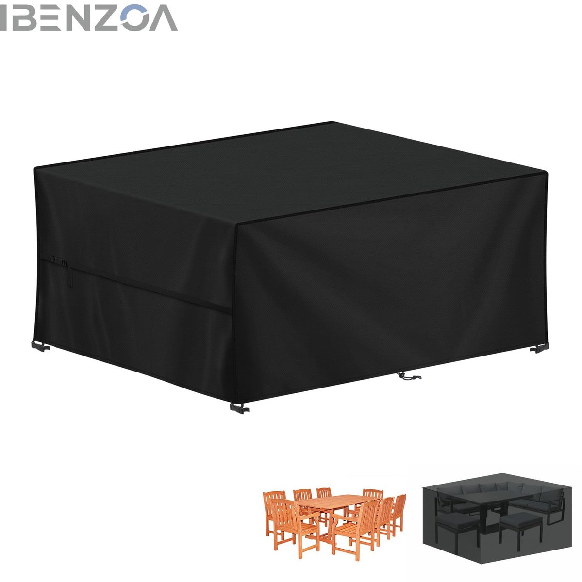 Ibenzoa Tuinmeubelhoes - Waterdicht - 180x130x90 cm - Zwart - Oxford