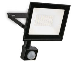 BRILONER Varo - LED Schijnwerper met bewegingssensor - voor buiten - IP65 - neutral wit licht - buitenverlichting - floodlight - 30W - 14 × 4 x 19 cm