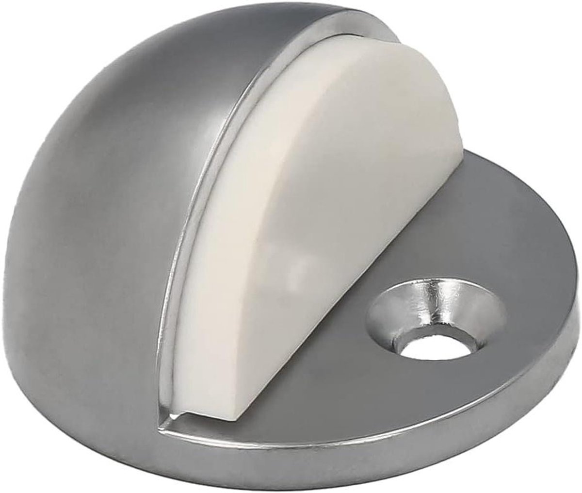 Deurstopper - Vloeranker - Deuren Opvang - Roestvrij staal - 58 gram - Mat zilver