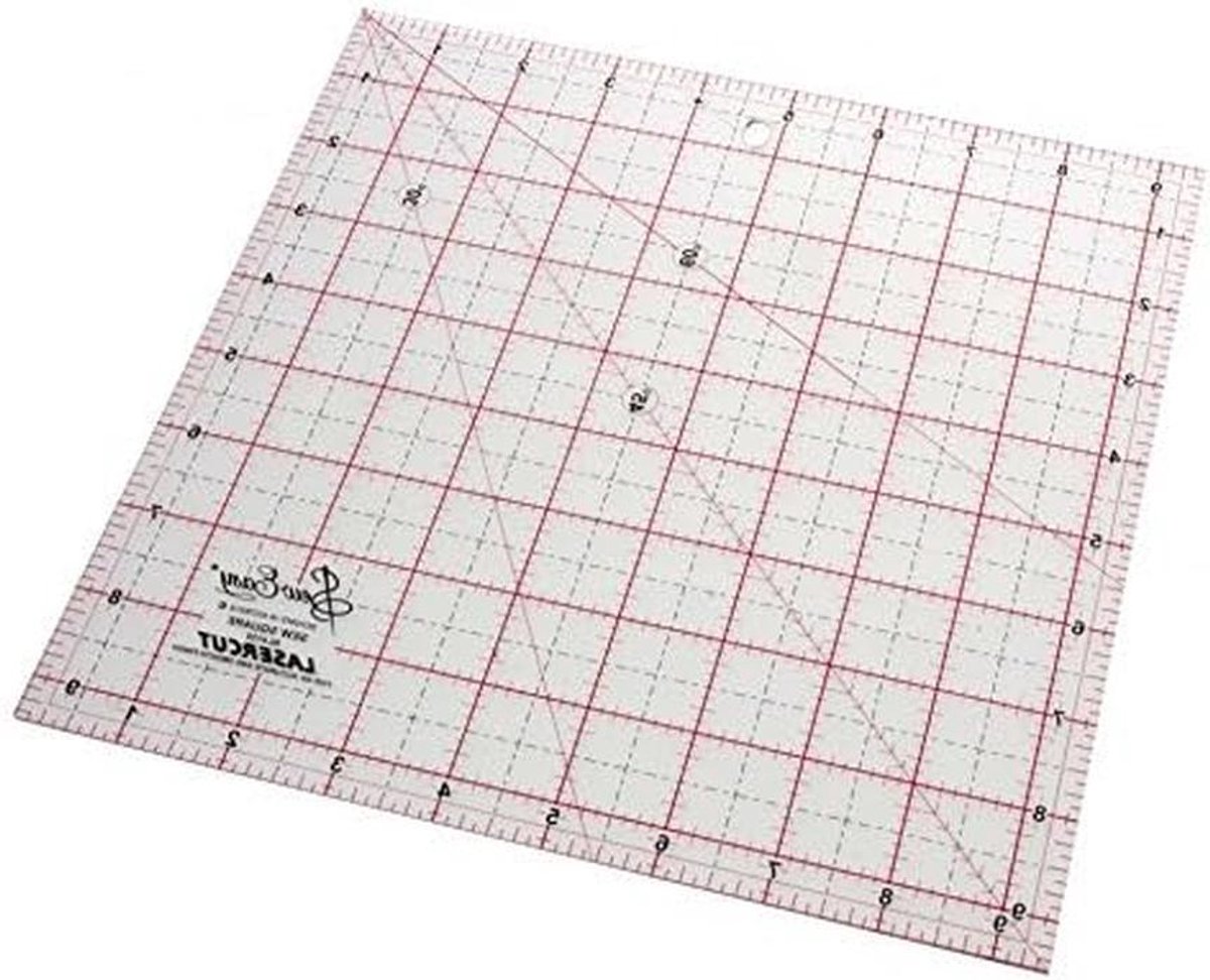 Quilting Liniaal - Vierkante Liniaal - Stof Snijden - Nauwkeurig Meten - 24x24 cm