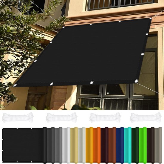 QIAQ Driehoekig Zonzeil – 1 X 1 X 1 M – Waterdicht – 98% UV-werend – Met Versterkte Naden En D-ring Ophangpunten – Voor Terras, Tuin, Zwembad Of Balkon