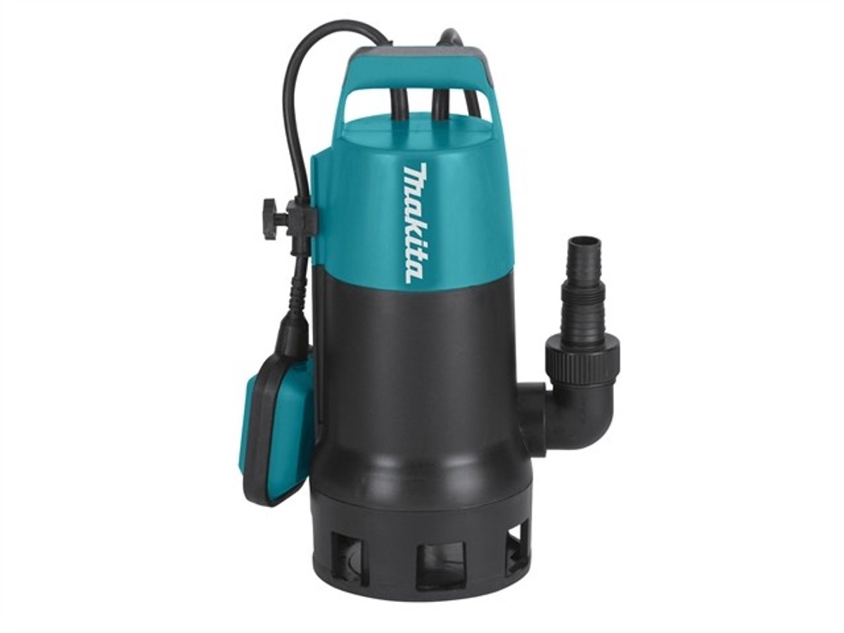 Makita PF1010 Vuilwater Dompelpomp - 1100W - 14.400 l/u - RVS Behuizing - Max. 35mm Vuilpartikels - Vlotterschakelaar - 14400 l/u - Voor Vijver, Kelder en Bouwput