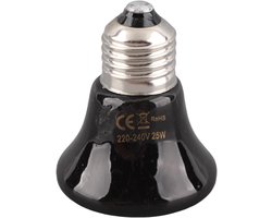 Keramische Warmtelamp - Terrarium Lamp - Reptielen Warm Houden - Gelijkmatige Warmteverdeling - 70 x 55 mm - Zwart