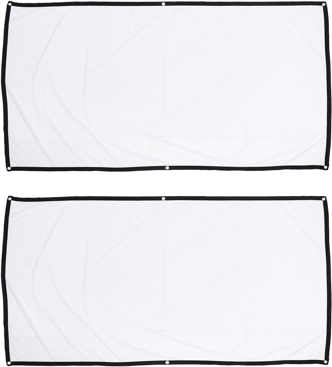 Projectiescherm Set - Draagbaar Filmscherm - Buiten Film Kijken - Opvouwbaar Lichtgewicht - 100 Inch 16:9 - Zwart Rand