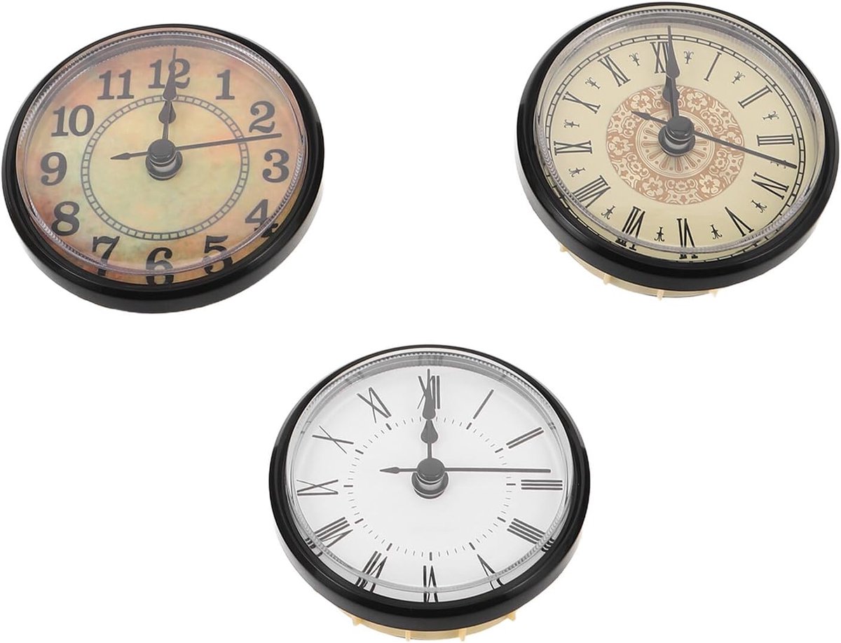 Inbouw Klokwijzerplaat - Quartz Uurwerk - Klok Maken - Stille Werking - 70mm Diameter - Diverse Kleuren