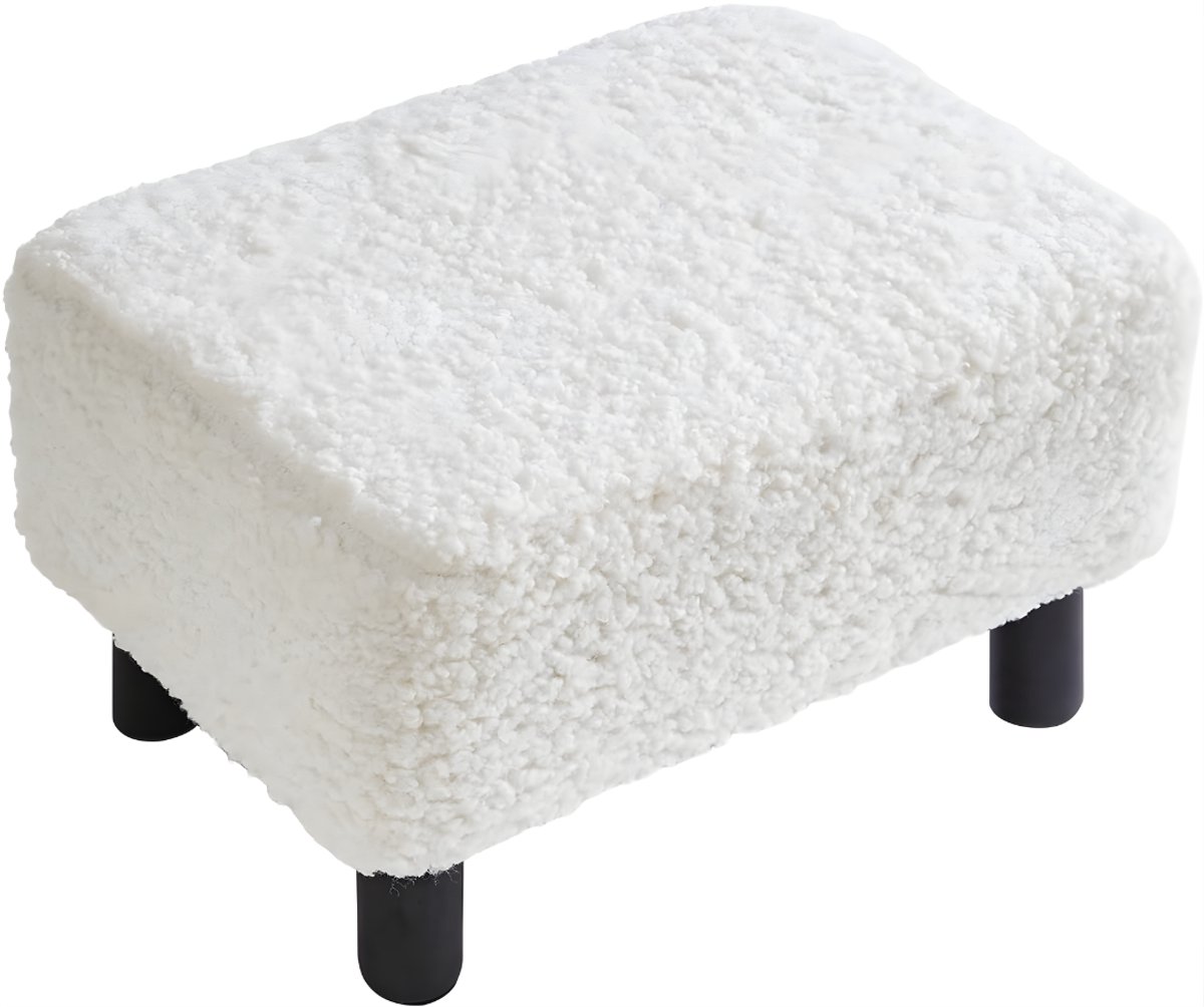 DnA® Voetenbankje Of Poef - Hockers En Poefen - Poef Rond - Wit - ‎42cm x 29cm x 24cm