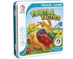 SmartGames - Turtle Tactics - denkpuzzel - vanaf 5 jaar - met magnetische puzzelstukken - 48 opdrachten - Haas en schildpad(den) - reisspel