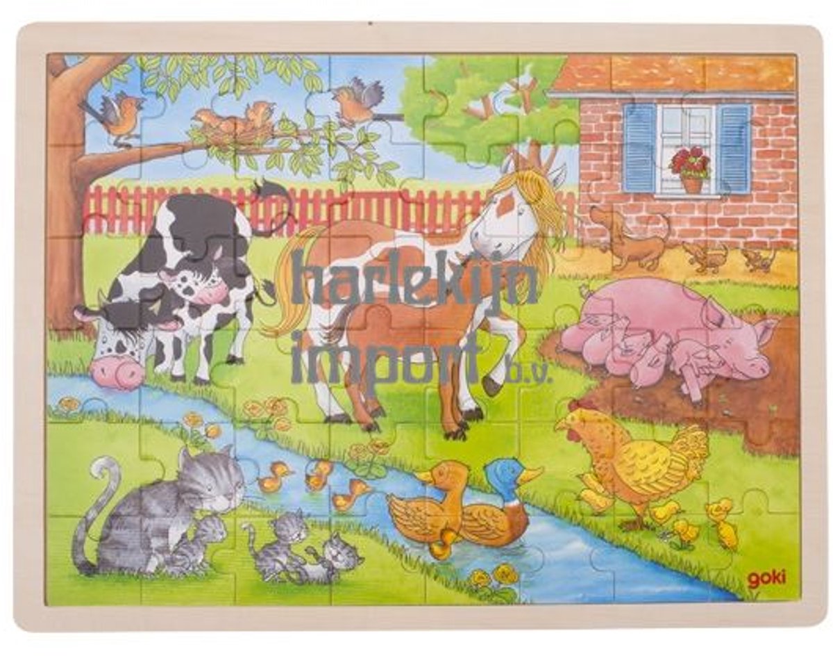 Puzzel: LEVEN op de BOERDERIJ 40x30x0,8cm, 48-delig, hout, 3+ — afbeelding 4