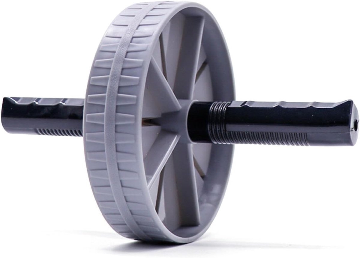 Buikspierroller - Core Trainer Wiel - Thuis Krachttraining - Automatische Rebound - Diameter 15cm - Grijs