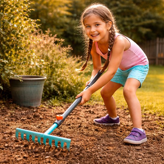 Gardena Kinder Tuinhark - Tuingereedschap Kinderen - Verwisselbaar Systeem - 78,5 cm Steel - Kunststof en Staal - Vanaf 3 Jaar van GARDENA — afbeelding 2