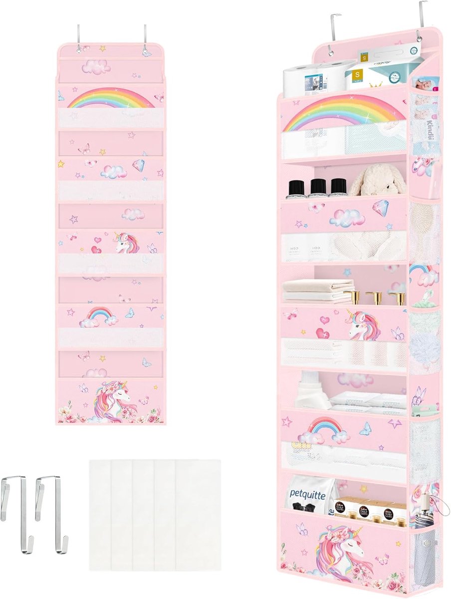 Deur Organizer - Hangende Opberger - Kinderkamer Opslag - 5 Grote Zakken - 144 x 40 x 17.5 cm