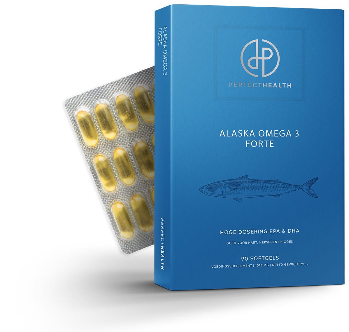 Perfect Health Omega-3 Capsules 1000 mg - Zuivere Visolie uit Alaska met Hoge Dosering EPA & DHA - 30 Capsules - Goed voor Hart, Hersenen & Ogen