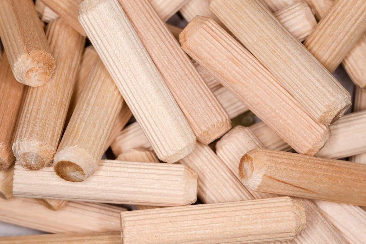 Houten Deuvels - Gegroefde Pluggen - Meubelverbindingen Maken - Gegroefde Cilindervorm - 12mm x 60mm - Beukenhout