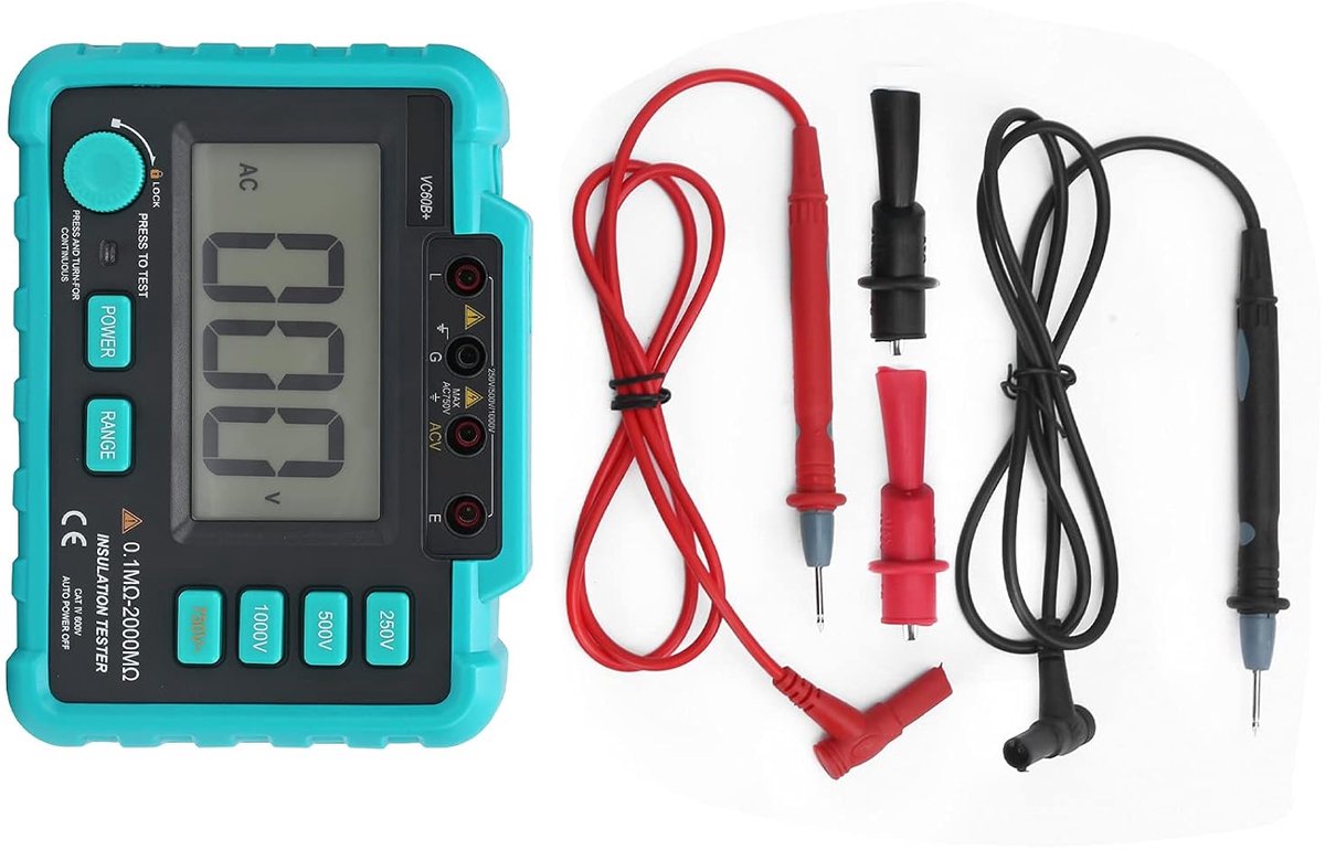 Digitale Multimeter - Weerstandsdetector - Elektrische Inspectie - LCD Display - Compact Formaat - Grijs