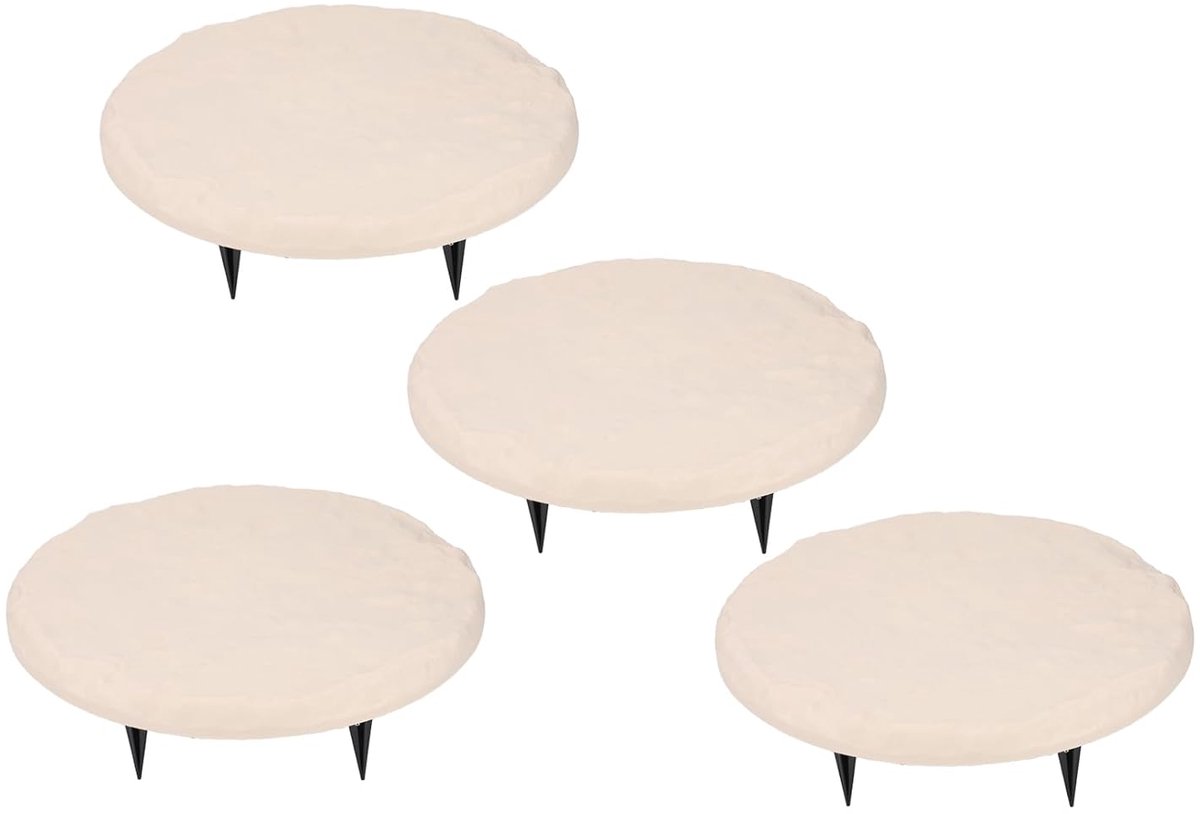 Stapstenen Set - Tuinpad Stenen - Decoratief Paden - Met Grondhaken - 40cm Rond - Beige