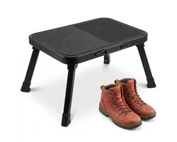 Cheqo® Opstapkruk Inklapbaar - Opstapje Anti-Slip - Vouwkruk voor Caravan en Camper - Opvouwbaar Trapje - Klapkruk - Instaptrede Camping - Keukentrapje - Caravanopstap - Stalen Krukje voor Keuken en Garage - Draagbaar Opstapje