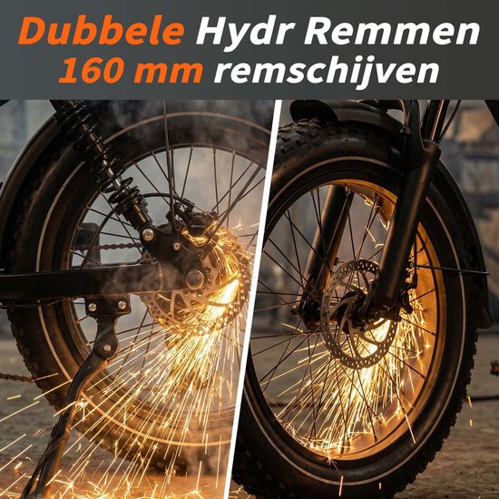 Maxtron MX10 Elektrische Fiets - 20×4.0 Inch Fatbike - 48V 13.5Ah Accu - Actieradius tot 100 km - Mechanische Schijfremmen - Stadsfiets - Max. Belastbaar 120 kg - Blauw — afbeelding 3