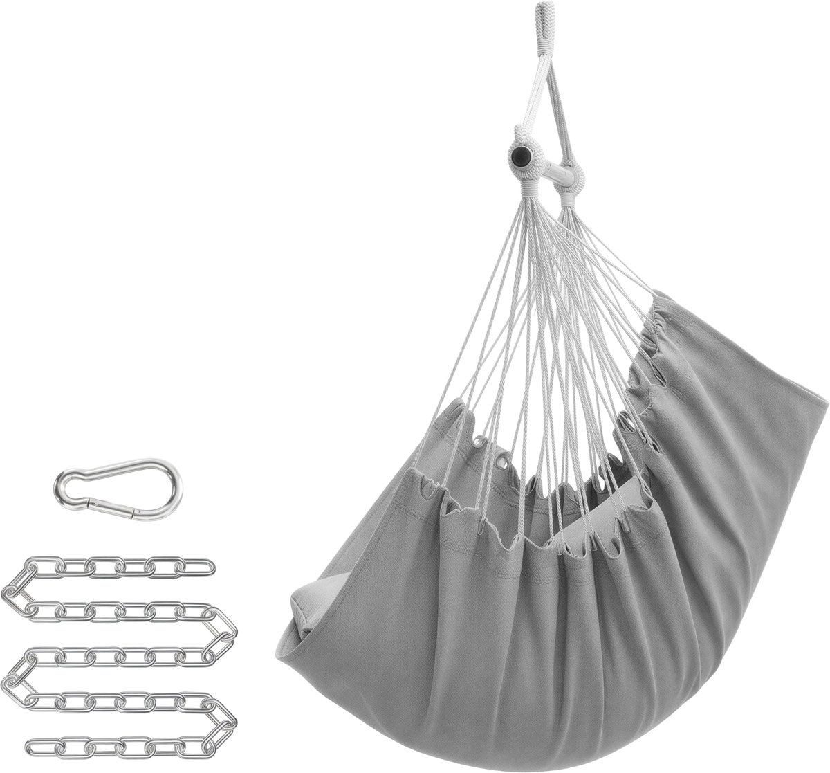 SONGMICS - Hangstoel - Met 2 Kussens - Metalen Ketting - Voor Binnen en Buiten - Belastbaar tot 150 kg
