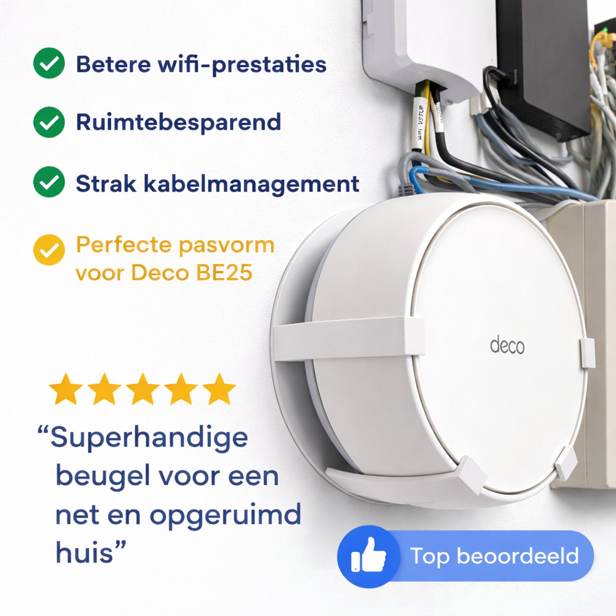 TP-Link Deco BE25 Wandhouder – Wifi Router Muurbeugel Mesh Systeem – Wall Mount Access Point Houder – Ruimtebesparende Router Houder voor Deco BE25 – foto 3