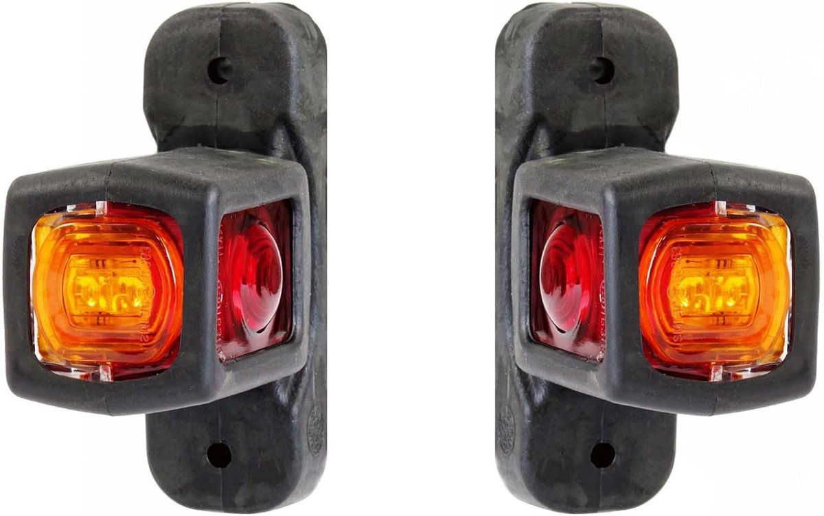 Breedtelampen LED - Positielichten Aanhanger - Zichtbaarheid Voertuig - 4 LED per lamp - 10.3 x 4.3 cm - rood