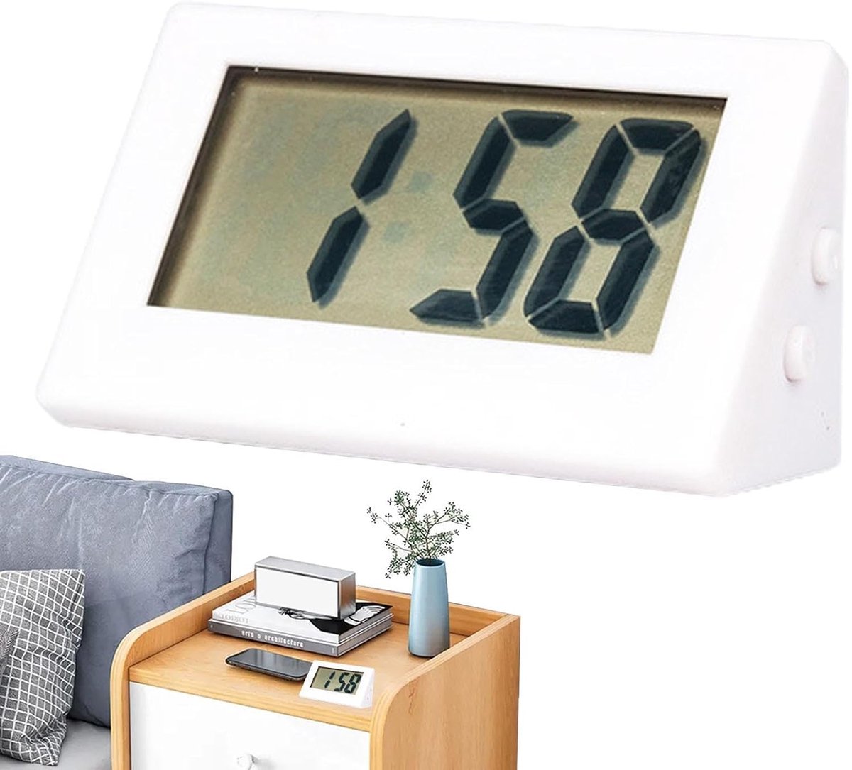 Digitale Klok - Kantoorklok Timer - Reizen en Werk - Duidelijk LED Display - Compact Formaat