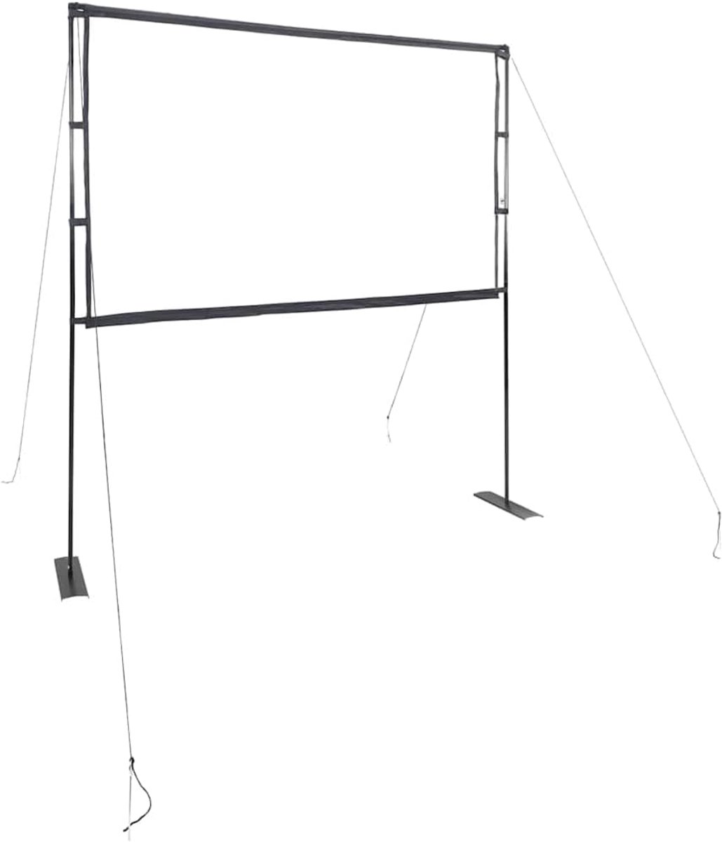 Projectiescherm met standaard - Draagbaar scherm - Thuisbioscoop presentaties - Dubbele stabiele standaarden - 84 inch 16:9 - Mat wit