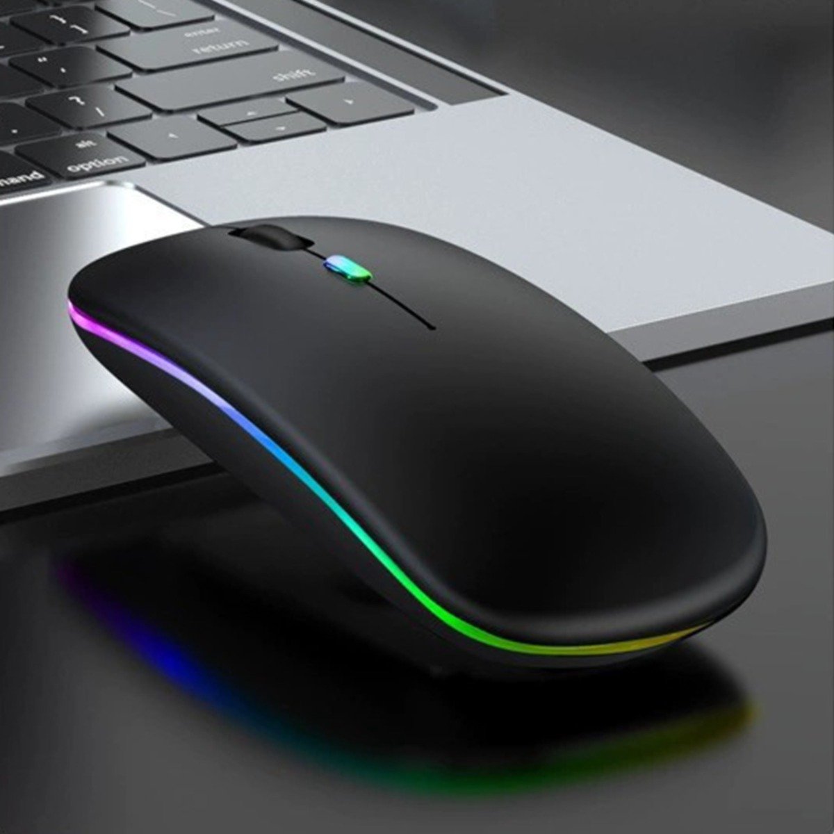Draadloze muis - 2.4G + Bluetooth Dual Mode Verlicht Zwart