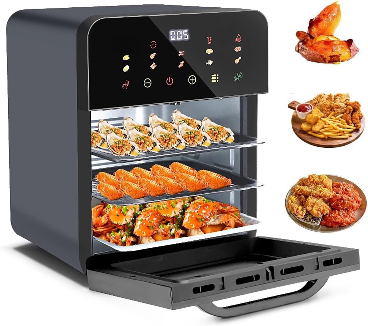 Heteluchtfriteuse Oven - Slimme Frituur - Mals Braden - Omslaan Niet Nodig - 37 x 40 cm