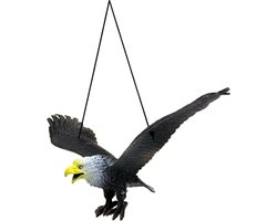 Vogelverschrikker Roofvogel - Afschrikker Tuin - Vogels Verjagen - Realistisch Vliegend Design - 26 x 6 cm - Zwart
