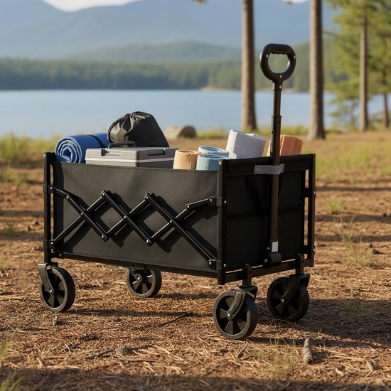 SONGMICS GFW909B01 - Chariot pliable à main - poignée et 4 roues - pour extérieur et jardin van Merkloos — afbeelding 4