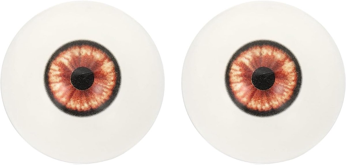 Killogood Een paar realistische acryl oogbollen - plastic halve oogbollen - 30 mm veiligheidsogen - geschikt voor maskers - Halloween-rekwisieten en knutselwerkjes (oranje-rood).