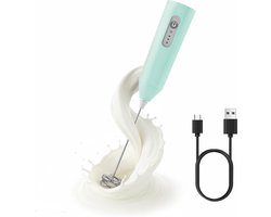 Oplaadbare Melkopschuimer Handheld - 1Snelheden Elektrische Garde - Type-C Opladen BPA-vrij voor Koffie, Latte, Cappuccino - Lichtgroen - 1 Stuk