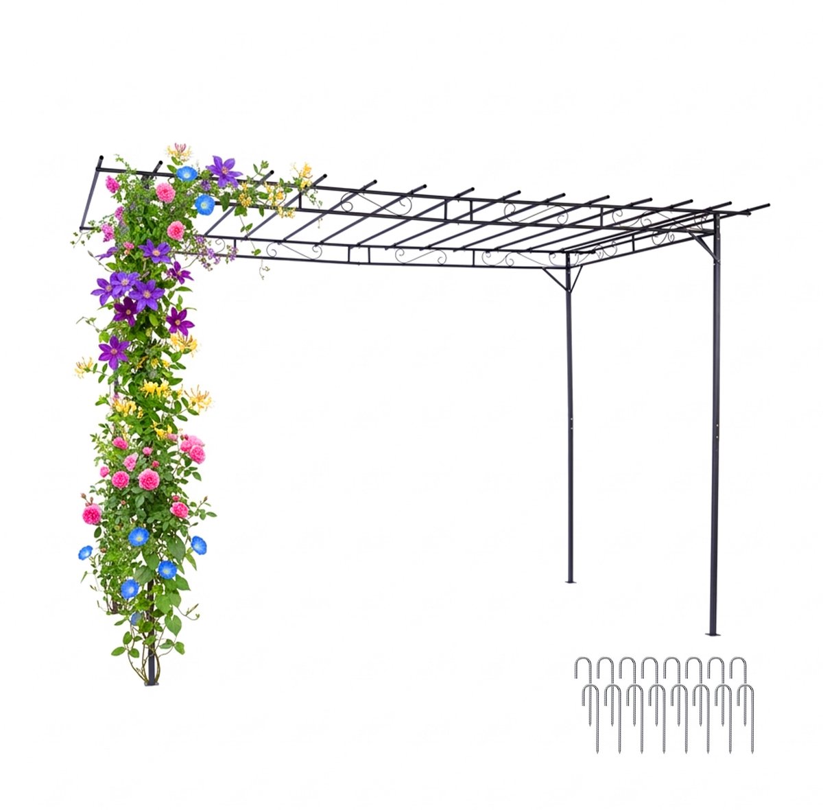 Pergola - zwart - 300x220x300 cm - voor buiten