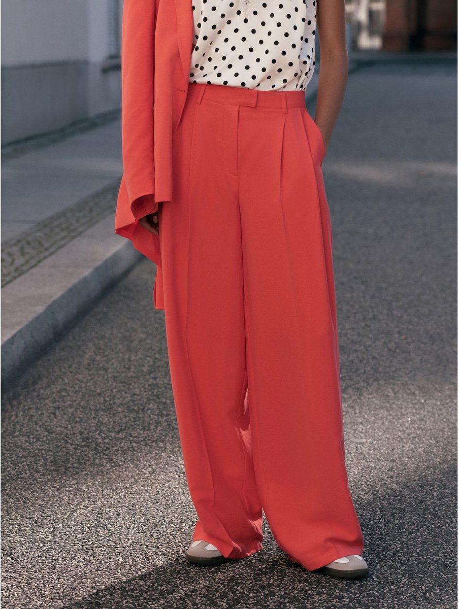 Next - Dames - Broek met wijde pijpen - Rood