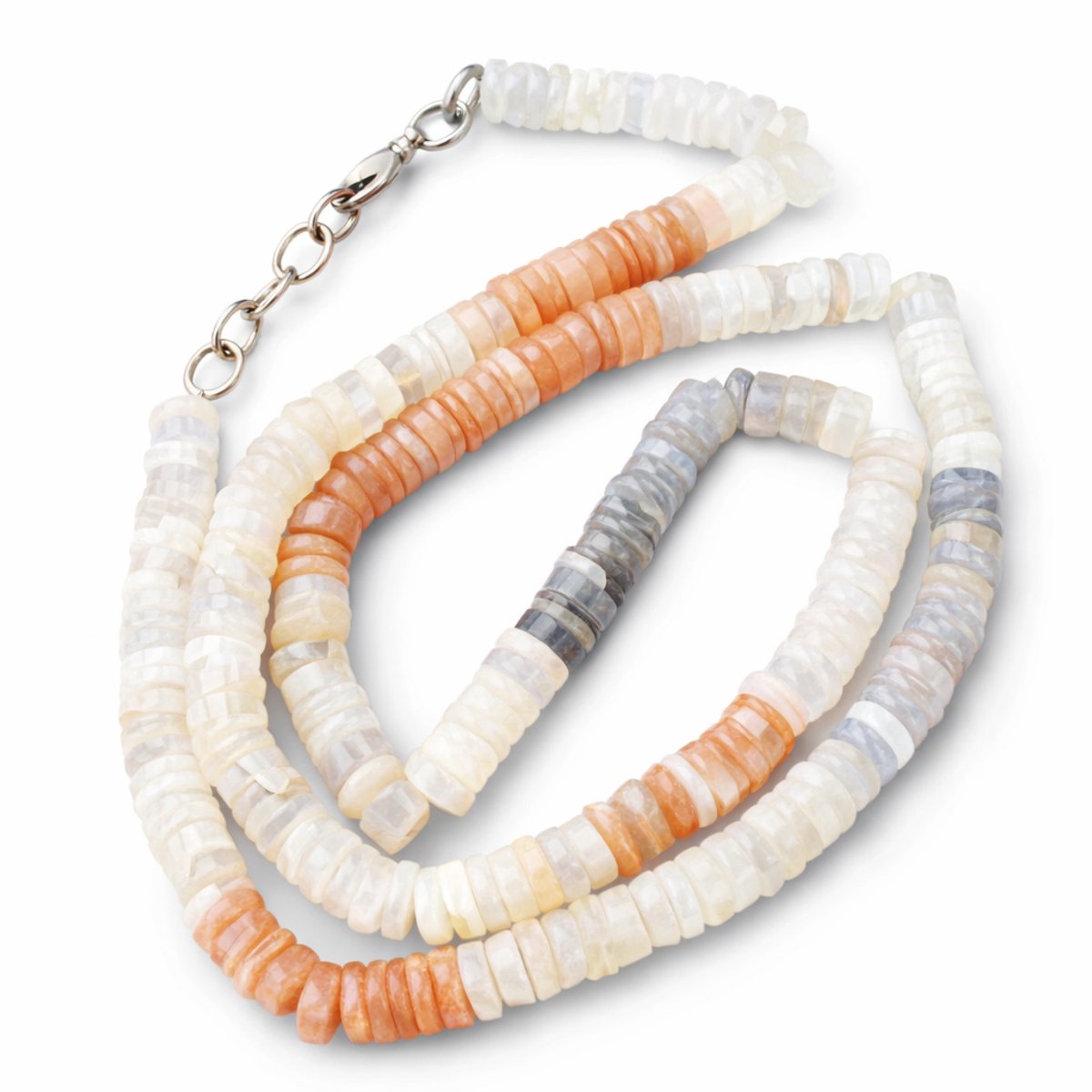Maansteen Ketting Multicolor – Natuurlijke Edelsteen Kralen Ketting 20 inch – Luxe Dames Sieraad