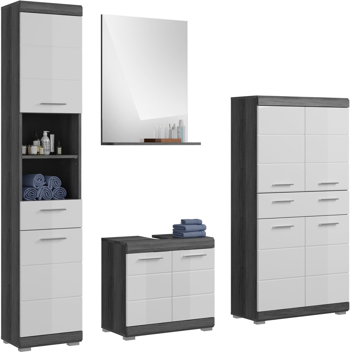 xonox.home Badkamermeubel Scout rookzilver imitatie 186x191x34 cm
